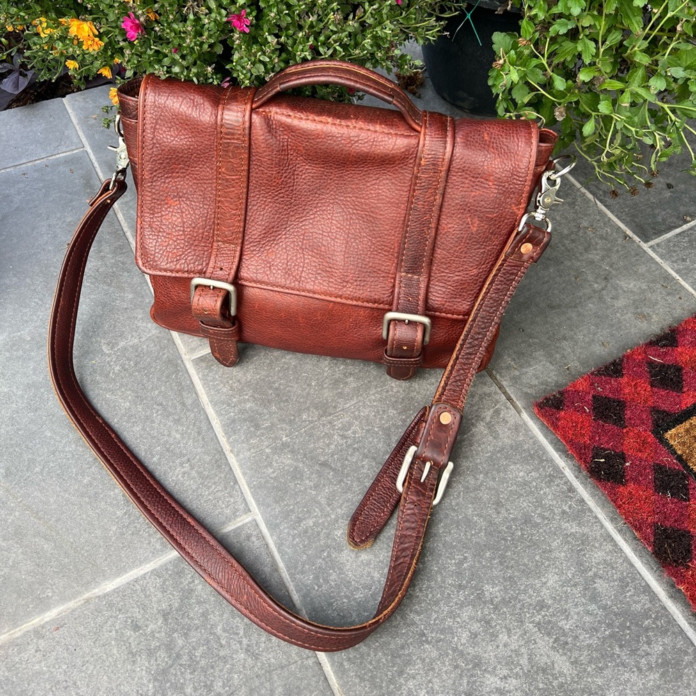 Stickman Leather Lindy briefcase in gorgeous, buffalo leather.